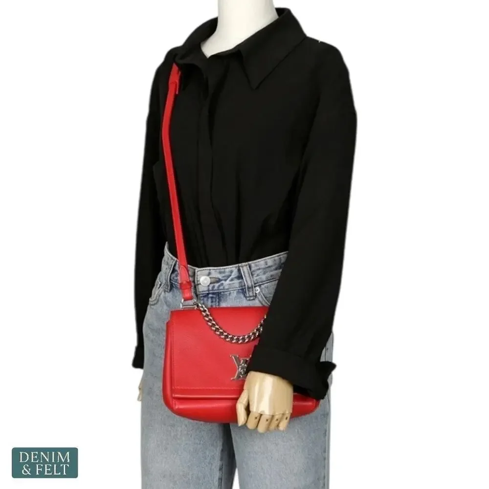 Louis Vuitton Lockme II BB Red‎ Taurillon Leather Crossbody Bag Authentic